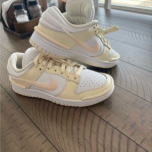 Nike white and light yellow Nike Dunks